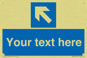 Custom Mandatory directional sign, blue arrow up and left